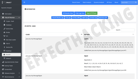 Pantalla Base64 de MobSF Android Frida API Monitor