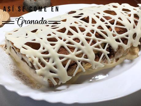 Tronco de tiramisú sin gluten y sin horno