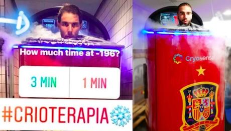 Rafa Nadal y Daniel Carvajal crioterapia
