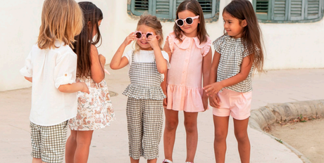 COCO ACQUA PRIMAVERA VERANO 2022 Mono niña vichy coco acqua primavera verano 2022