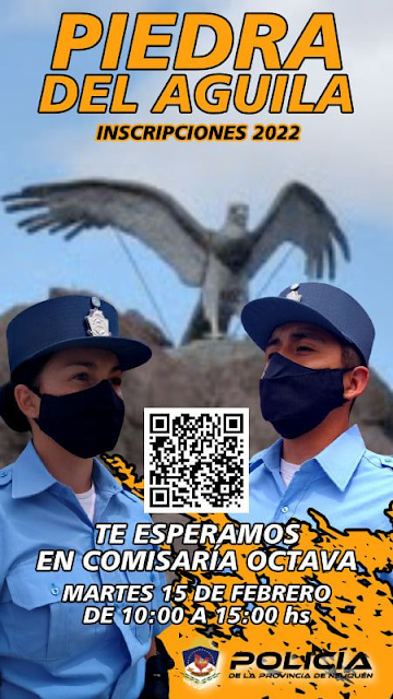 Policía inscribe aspirantes en Piedra del Aguila