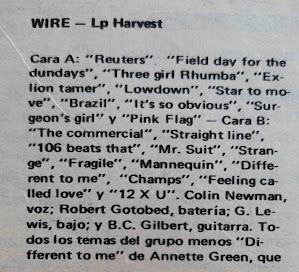 Wire -Pink flag Lp 1978