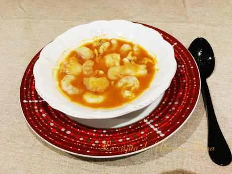 Sopa de rape y berberechos