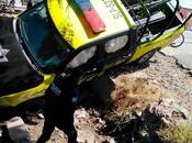 Patrulla municipal vuelca Junio tras perseguir ladrones