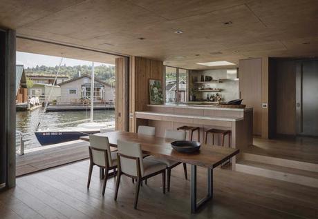 Casa Flotante Minimalista en Portage Bay