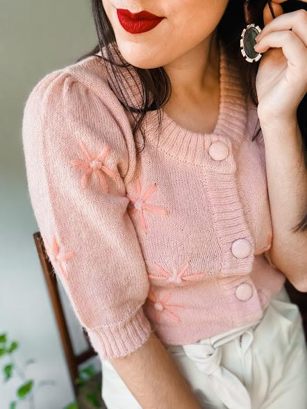 Cardigan bordado flores | RIHOAS