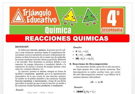 Reacciones Químicas y su Clasificación para Cuarto de Secundaria Reacciones Químicas y su Clasificación para Cuarto de Secundaria