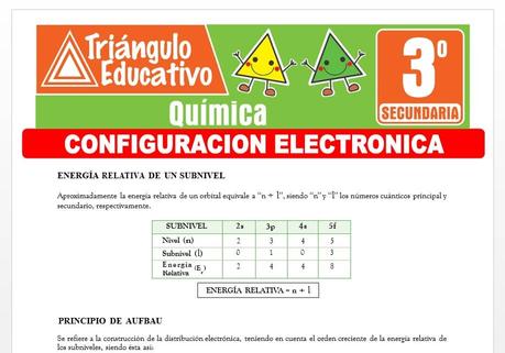 Ejercicios de Configuración Electrónica para Tercero de Secundaria Ejercicios de Configuración Electrónica para Tercero de Secundaria