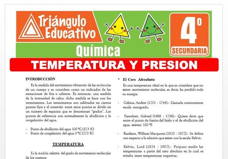 Temperatura y Presión para Cuarto de Secundaria