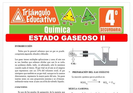 Ejercicios de Estado Gaseoso II para Cuarto de Secundaria Ejercicios de Estado Gaseoso II para Cuarto de Secundaria