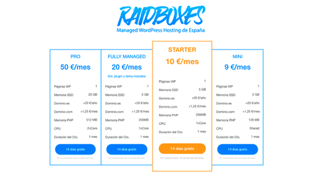 Mejor Hosting WordPress promo-hosting-raidboxes
