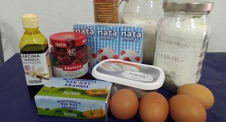 Los ingredientes necesarios para hacer la tarta de queso en la Olla GM