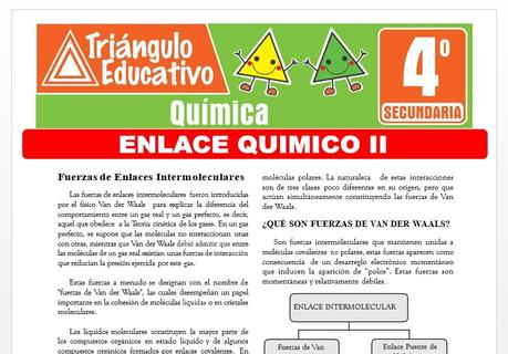 Ejercicios de Enlace Químico II para Cuarto de Secundaria Ejercicios de Enlace Químico II para Cuarto de Secundaria