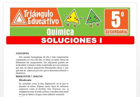 Ejercicios de Soluciones I para Quinto de Secundaria Ejercicios de Soluciones I para Quinto de Secundaria