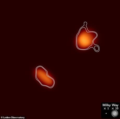 A pesar del tamaño del Alcioneo, el tipo de lóbulos de radio que emite (en la foto) no es fuera de lo común.  Se sabe que la Vía Láctea tiene sus propios lóbulos de radio
