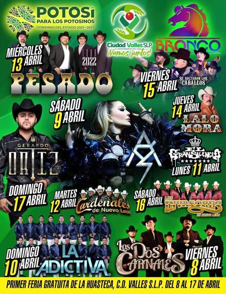 Presentan el cártel Feria Nacional de la Huasteca Potosina (FENAHUAP) 2022