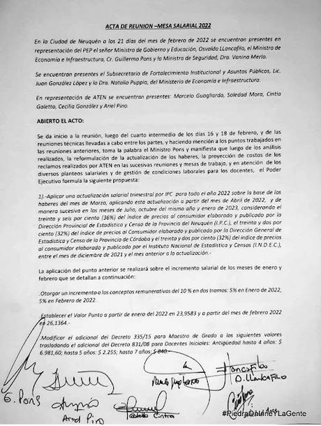 ATEN recibio la propuesta por IPC por parte del gobierno