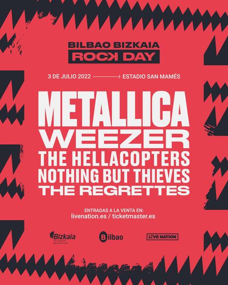 Metallica, el 3 de julio en el Bilbao Bizkaia Rock Day