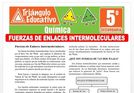 Fuerzas de Enlaces Intermoleculares para Quinto de Secundaria
