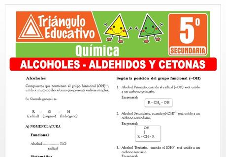 Alcoholes, Aldehídos y Cetonas para Quinto de Secundaria