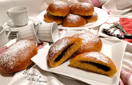 BOLLOS DE NARANJA Y CALABAZA RELLENOS DE CHOCOLATE
