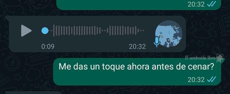 WhatsApp ya muestra las notas de voz con una previsualización de las ondas sonoras