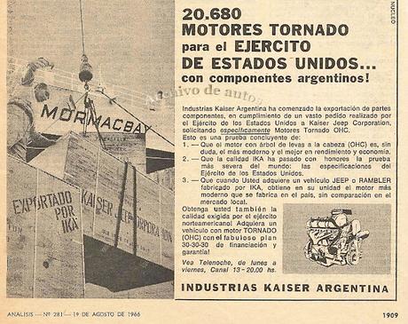 Tornado, un motor de la Willys-Overland, y no de la American Motors
