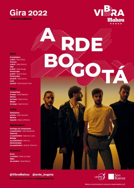 Arde Bogotá anuncia gira de conciertos con Vibra Mahou