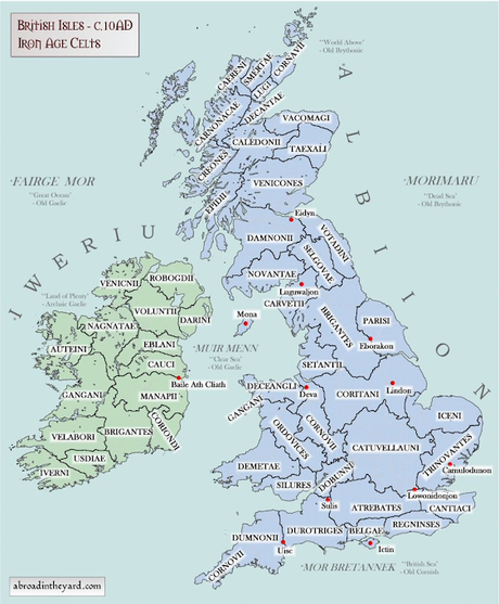 Nombres y territorios de las tribus celtas en las Islas Británicas