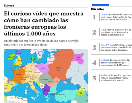 VÍDEO QUE MUESTRA LOS CAMBIOS DE FRONTERAS EN EUROPA EN EL ÚLTIMO MILENIO