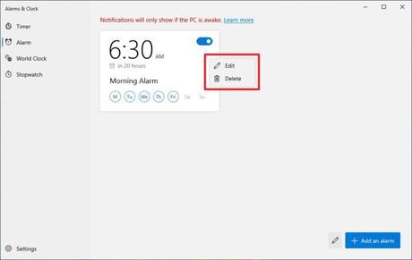 alarma de clic derecho: cómo usar alarmas en Windows 10 y asegurarse de que suene 15