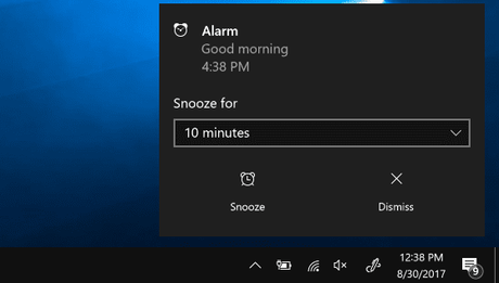 alarma en ejecución: cómo usar alarmas en Windows 10 y asegurarse de que suene 20 alarma en ejecución: cómo usar alarmas en Windows 10 y asegurarse de que suene 19