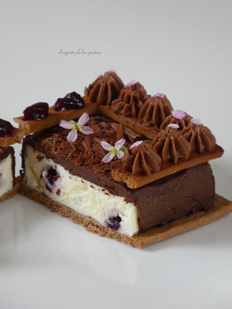 Galleta con marco de Chocolate y Arándanos