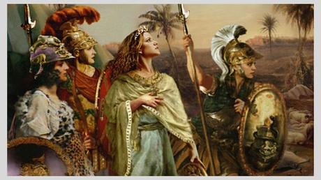 La mujer de la antigüedad en la guerra.