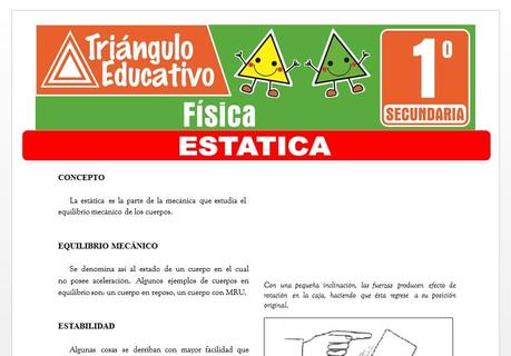 Estática para Primero de Secundaria Estática para Primero de Secundaria