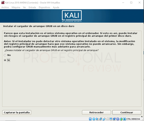 Instalar Kali Linux en VirtualBox paso 17