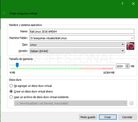 Instala Kali Linux en Virtual Box ultima version