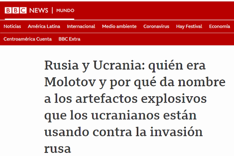 DE DÓNDE VIENE EL NOMBRE DE CÓCTELES MOLOTOV QUE HOY EMPLEAN LOS UCRACIANOS ANTE EL EJÉRCITO RUSO DE DÓNDE VIENE EL NOMBRE DE CÓCTELES MOLOTOV QUE HOY EMPLEAN LOS UCRACIANOS ANTE EL EJÉRCITO RUSO