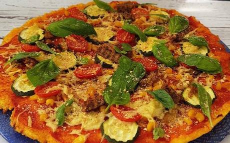 Pizza vegana con garbanzos Pizza vegana con garbanzos