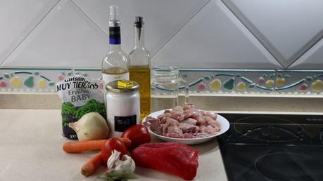 Los ingredientes necesarios para hacer pollo a la jardinera en Thermomix