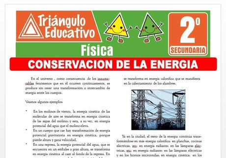 Conservación de la Energía para Segundo de Secundaria Conservación de la Energía para Segundo de Secundaria
