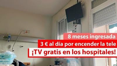 ¡TV gratis en los hospitales públicos! Muchas personas pasan meses ingresadas y solas.