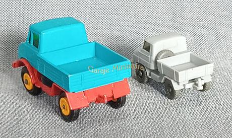 UNIMOG en miniatura comparado entre las marcas Matchbox y Wiking
