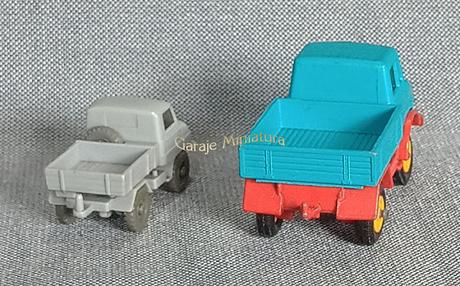 UNIMOG en miniatura comparado entre las marcas Matchbox y Wiking