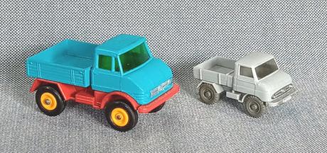 UNIMOG en miniatura comparado entre las marcas Matchbox y Wiking