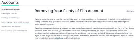 Eliminar cuenta POF (Plenty of Fish) y dar baja definitivamente