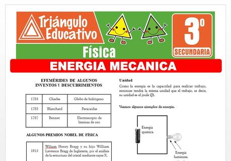 Energía Mecánica para Tercero de Secundaria