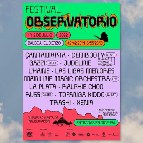 Festival Observatorio 2022. Cartel e info del festival que se celebra en Balboa el 1 y 2 de julio 1