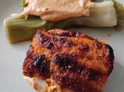 Bacalao gratinado salsa romesco puerros vapor