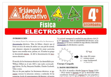 Ejercicios de Electrostática para Cuarto de Secundaria Ejercicios de Electrostática para Cuarto de Secundaria